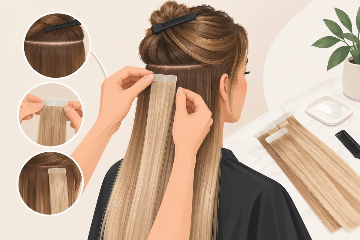 How to Install Tape Extensions for a Natural Finish