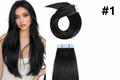 Tape Hair Extensions (20 pieces – 10 sandwiches) - 24 inch, #1 image