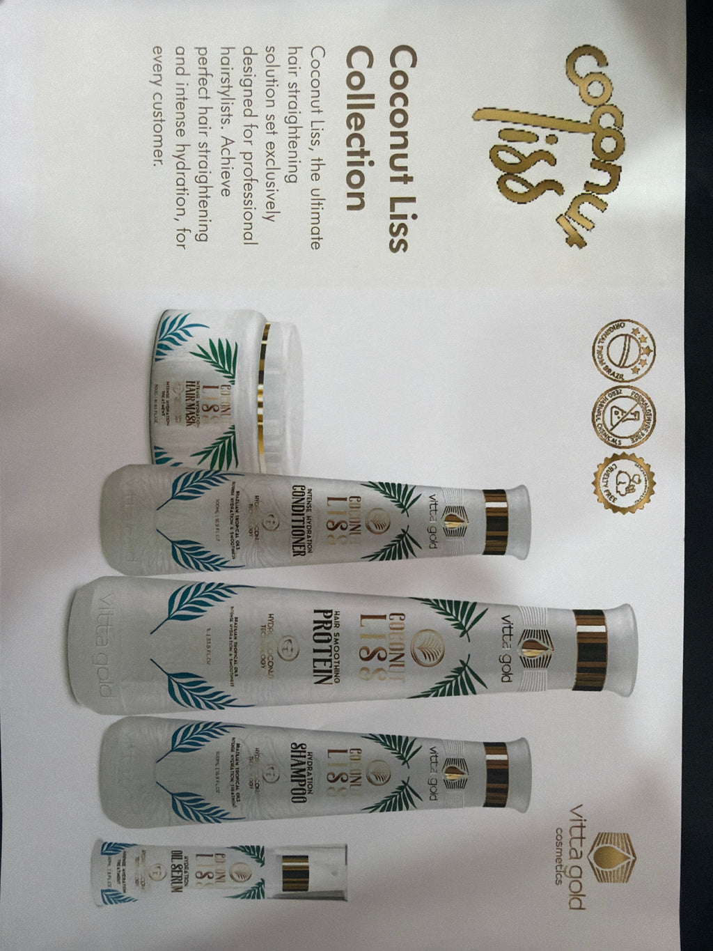 Vitta gold coconut Liss protein Hair smoothing