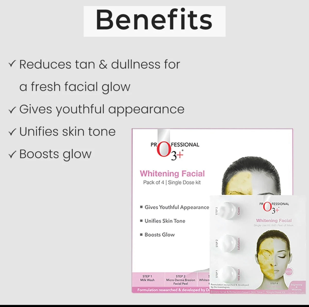 O3 brightning facial kit pack of 4